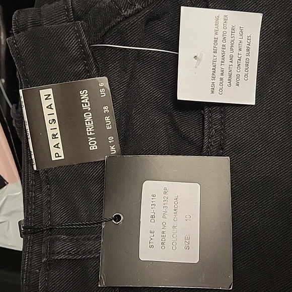 DISTRESSED BLACK BOYFRIEND JEANS - Picture 4 of 4